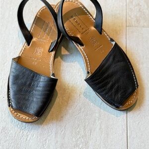 Stylish Black Leather Sandals